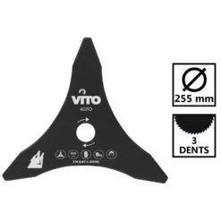 Lame De Coupe Débroussailleuse 255mm Vito 3 Dents -alesage 25.4 -Promos Jardelis Boutique cf2167ce0be99714